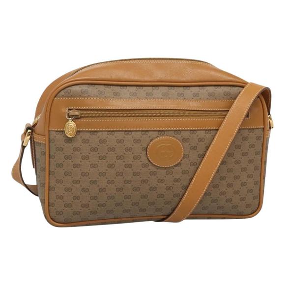 GUCCI Micro GG Supreme Shoulder Bag PVC Beige Gold 001 56 0942 Auth ki5659 - Picture 1 of 16